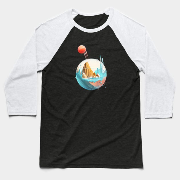 Colorful Abstract design Baseball T-Shirt by Violet77 Studio